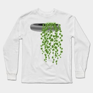 String of pearls in grey planter, succulents for crazy plant lady Long Sleeve T-Shirt